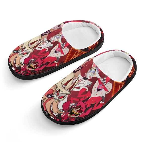Kids Slippers Hazbin Hotel House Slippers Warm Soft Plush Slipper Anti-Slip Winter House Shoes for Boys Girls