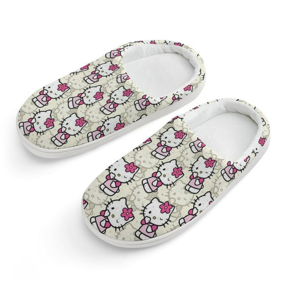 Kids Slippers Hello Kitty House Slippers Warm Soft Plush Slipper Anti-Slip Winter Fluffy House Shoes for Boys Girls