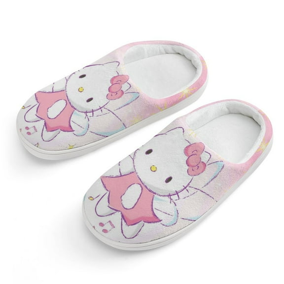 Kids Slippers Hello Kitty House Slippers Warm Soft Plush Slipper Anti-Slip Winter Fluffy House Shoes for Boys Girls
