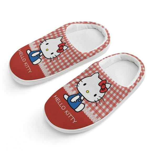 Kids Slippers Hello Kitty House Slippers Warm Soft Plush Slipper Anti-Slip Winter Fluffy House Shoes for Boys Girls
