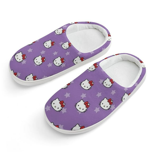 Kids Slippers Hello Kitty House Slippers Warm Soft Plush Slipper Anti-Slip Winter Fluffy House Shoes for Boys Girls