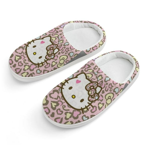 Kids Slippers Hello Kitty House Slippers Warm Soft Plush Slipper Anti-Slip Winter Fluffy House Shoes for Boys Girls
