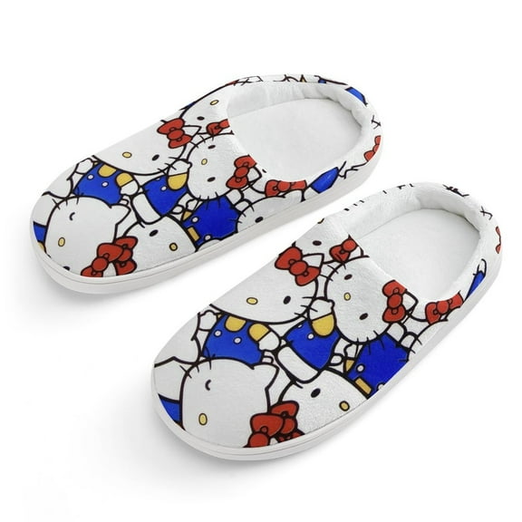 Kids Slippers Hello Kitty House Slippers Warm Soft Plush Slipper Anti-Slip Winter Fluffy House Shoes for Boys Girls