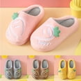 thumbnail image 1 of Kids Slippers Home Warm Non Slip Fall Winter Indoor Shoes House Flat Bottom Closed Toe Slip On Toddler Shoes Pink Sizes 5.5-6 Y, 1 of 7