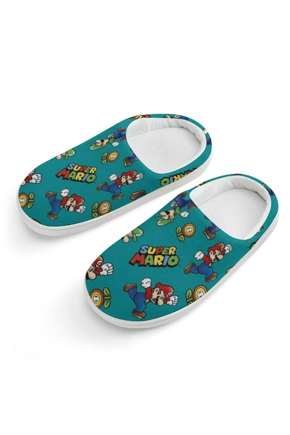 Kids Slippers Mario Slippers for Kids Girls Boys,Soft Plush Cute Slippers Non-Slip Toddler Warm House Slippers Little Kids Cartoon Slippers Indoor Outdoor