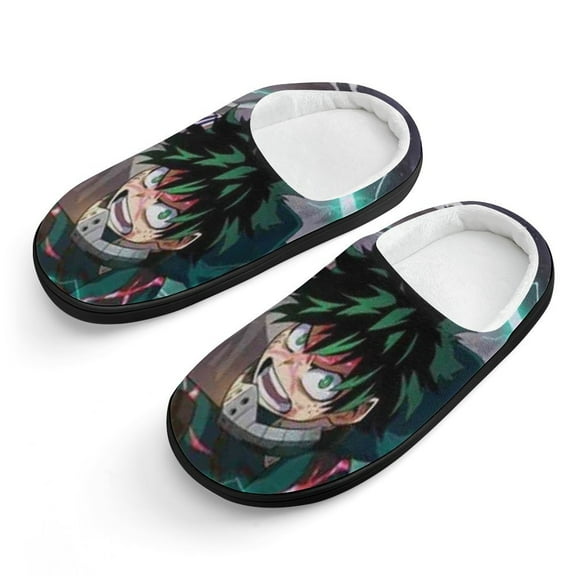 Kids Slippers My Hero Academia House Slippers Warm Soft Plush Slipper Anti-Slip Winter Fluffy House Shoes for Boys Girls