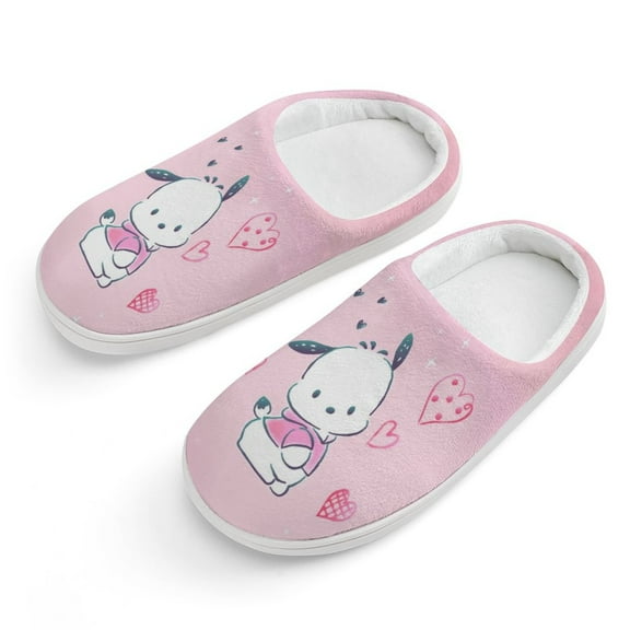 Kids Slippers Pochacco House Slippers Warm Soft Plush Slipper Anti-Slip Winter Fluffy House Shoes for Boys Girls