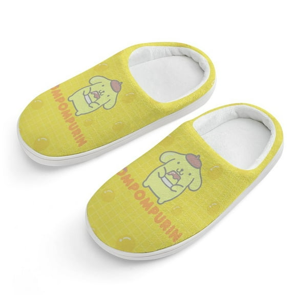 Kids Slippers Pompompurin House Slippers Warm Soft Plush Slipper Anti-Slip Winter Fluffy House Shoes for Boys Girls