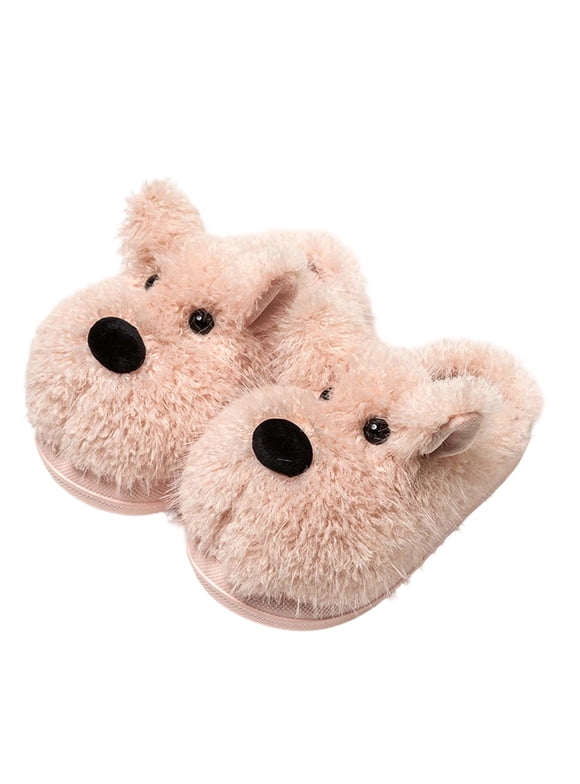 Kids Slippers Warm Knit Indoor Footwear Girls Boys With Cute Cartoon Design Home Family Moments Clothes
