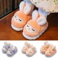 thumbnail image 1 of Kids Slippers Winter 3D Bunny Cozy Soft Sole Shoes Indoor Home Comfortable Closed Toe Slip On Toddler Girl Shoes Grey Sizes 4.5-5 Y, 1 of 5