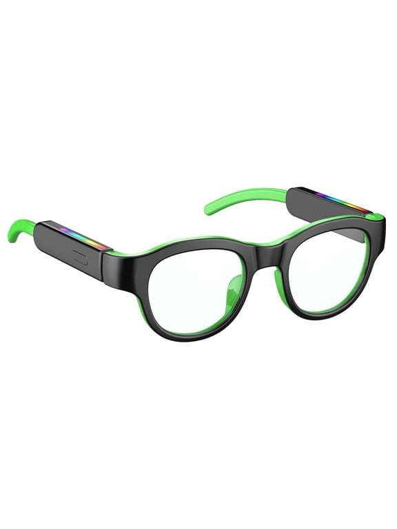 Kids Smart Glasses with RGB Lights, Open-Ear Bluetooth Audio Glasses with Mic, Hands-Free Calling, Voice Control, UV400 Blue Light Blocking, Magnetic Charging, Compatible with iOS & Android