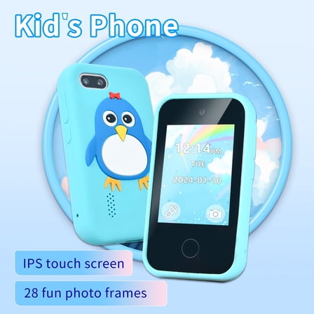 Kids Smart Phone for Boys Girls, Christmas Birthday Gifts for Girls Age 3-12 Kids Toys Cell Phone, 2.8" Touchscreen Toddler Learning Play Toy Phone with Dual Camera, Game, Music Player, Blue