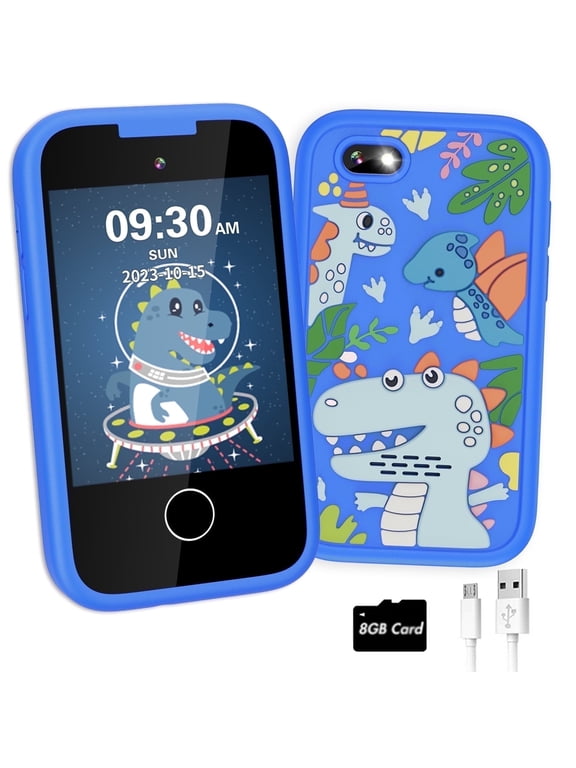 Kids Smart Phone for Boys Touchscreen Kids Phone Unicorn Gifts for Boys Age 6-8 with Dual Camera Music Game Learning Toy Phone Christmas Birthday Gifts for 3 4 5 6 7 8 Year Old Girls with 8G SD Card