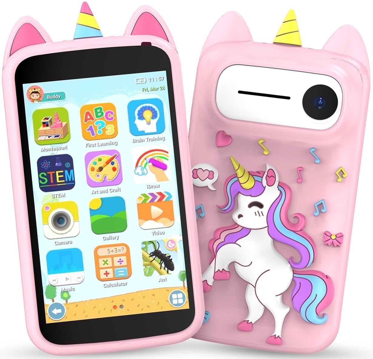 VIYIWOK Kids Smart Phone for Girls, Birthday Holiday Gifts for Age