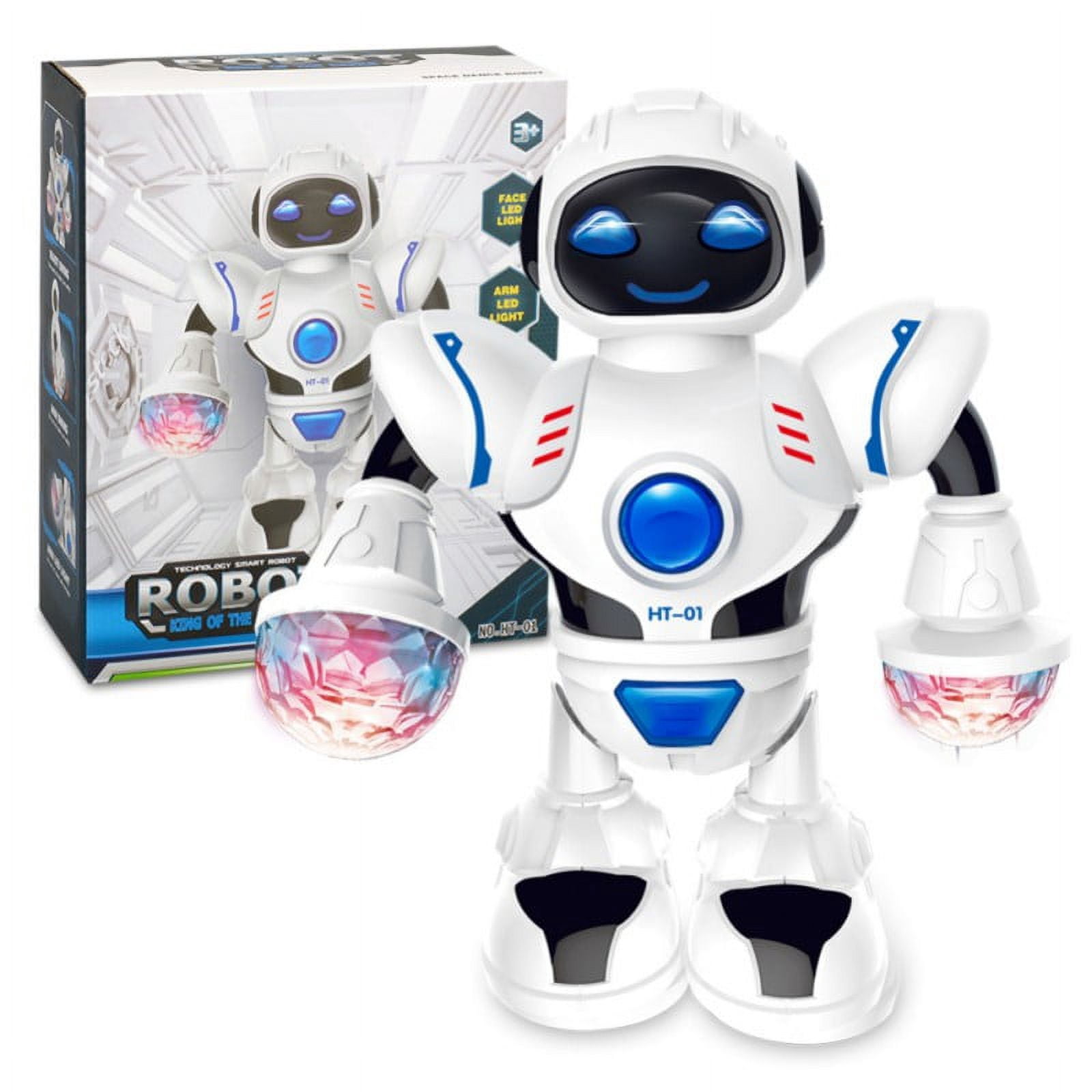 Kids Smart Rotating Walking Space Robot Toys with Music Light