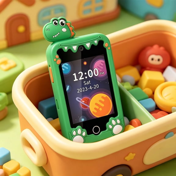 Kids Smart Toy Phone with Dual Camera and Touchscreen 3.9 Inch, Children's Learning Music Player Recorder with 512MB Card for Boys Girls Gift