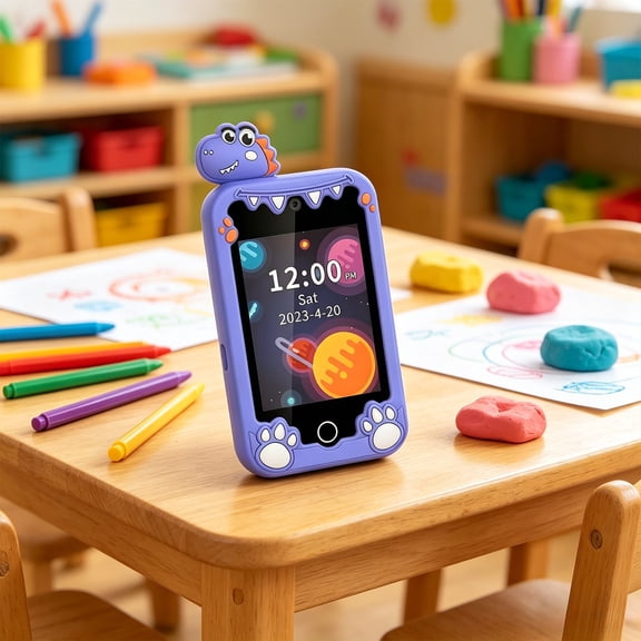 Kids Smart Toy Phone with Dual Camera and Touchscreen 3.9 Inch, Children's Learning Music Player Recorder with 512MB Card for Boys Girls Gift