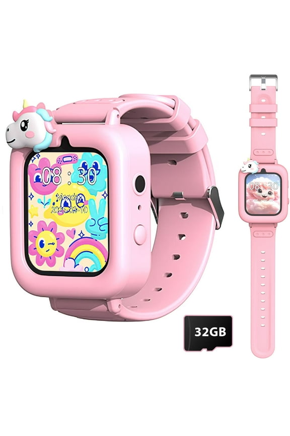 1.83" Kids Smart Watch for Girls HD Touch Screen with 39 Educational Games, Camera, Pedometer, Alarm Clock, ABC Learning, Music Player, Birthday Gift for Boys Girls Ages 5-12