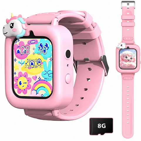 1.83" Kids Smart Watch for Girls HD Touch Screen with 39 Educational Games, Camera, Pedometer, Alarm Clock, ABC Learning, Music Player, Birthday Gift for Boys Girls Ages 5-12