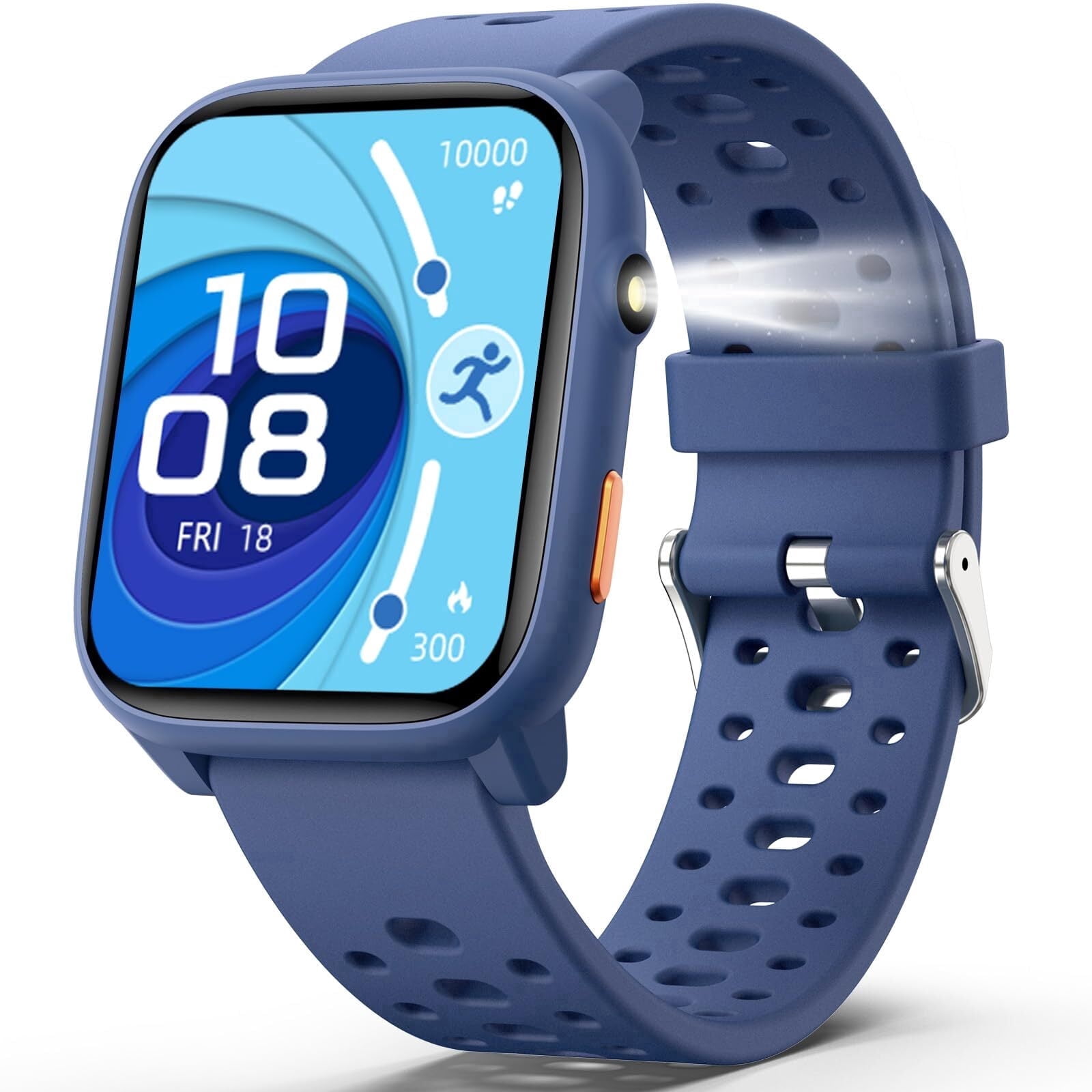 Kids Smart Watch 1.85" Upgrade - Fitness Tracker with Heart Rate Sleep Monitor Pedometer, 100+ Sports Modes, 12 Puzzle Games, Activity Tracker for Boys Girls Teens Aged 6-15 Outdoor Fun (Blue)