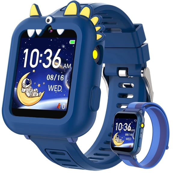 Kids Smart Watch Boys Gift Age 3-12 with 39 Games Alarm Clock Camera Video Music Player Pedometer Flashlight 12/24 hr HD Touch Screen Kids Watch Birthday Boys Gift Toys for 4 5 6 7 8 9 10 Years Olds
