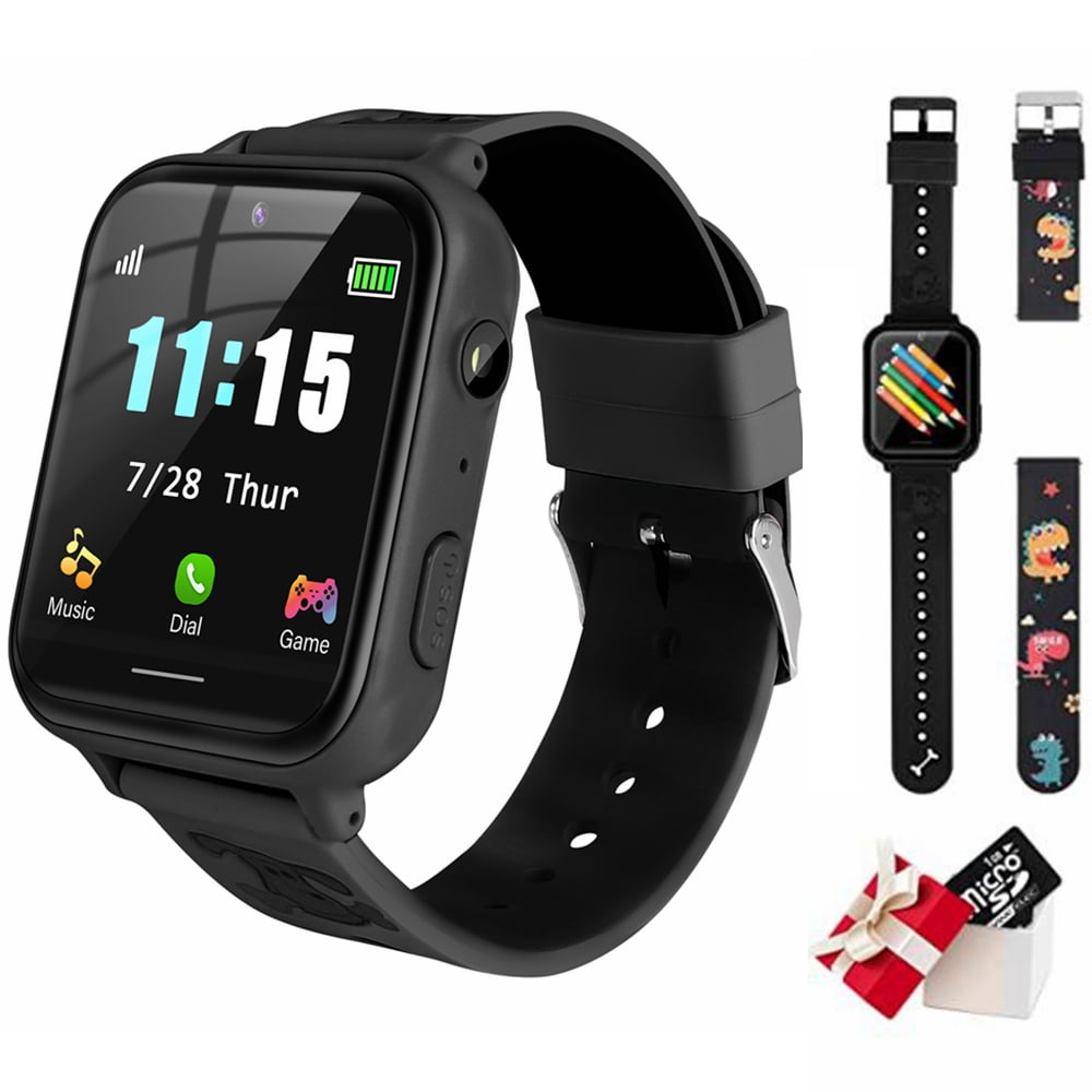 SHANNA Kids Smart Watch 39 mm Black Aluminum Alloy with Black Band