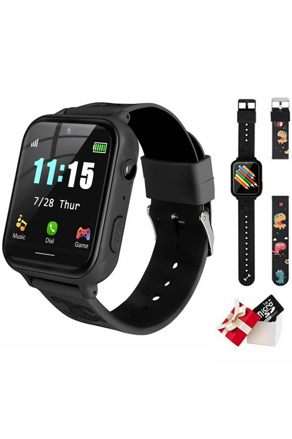 Kids Smart Watch 39 mm Black Aluminum Alloy with Black Band