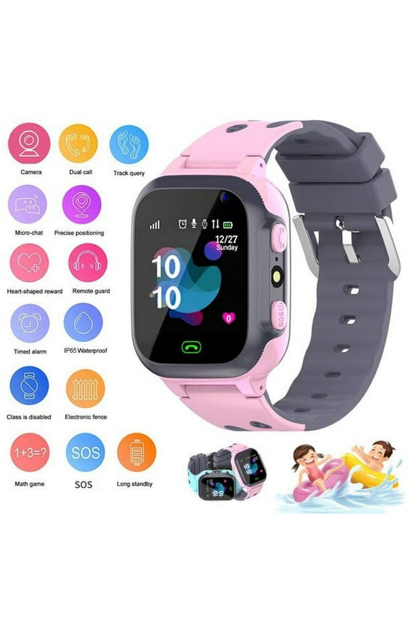 Kids Smart Watch for Boys Girls, Kids Phone Watch with Calls Games Music Player Camera Alarm Clock Game SOS Calendar Touch Screen Flashlight Smartwatch for 4-12 Years Birthday Gift (Pink)