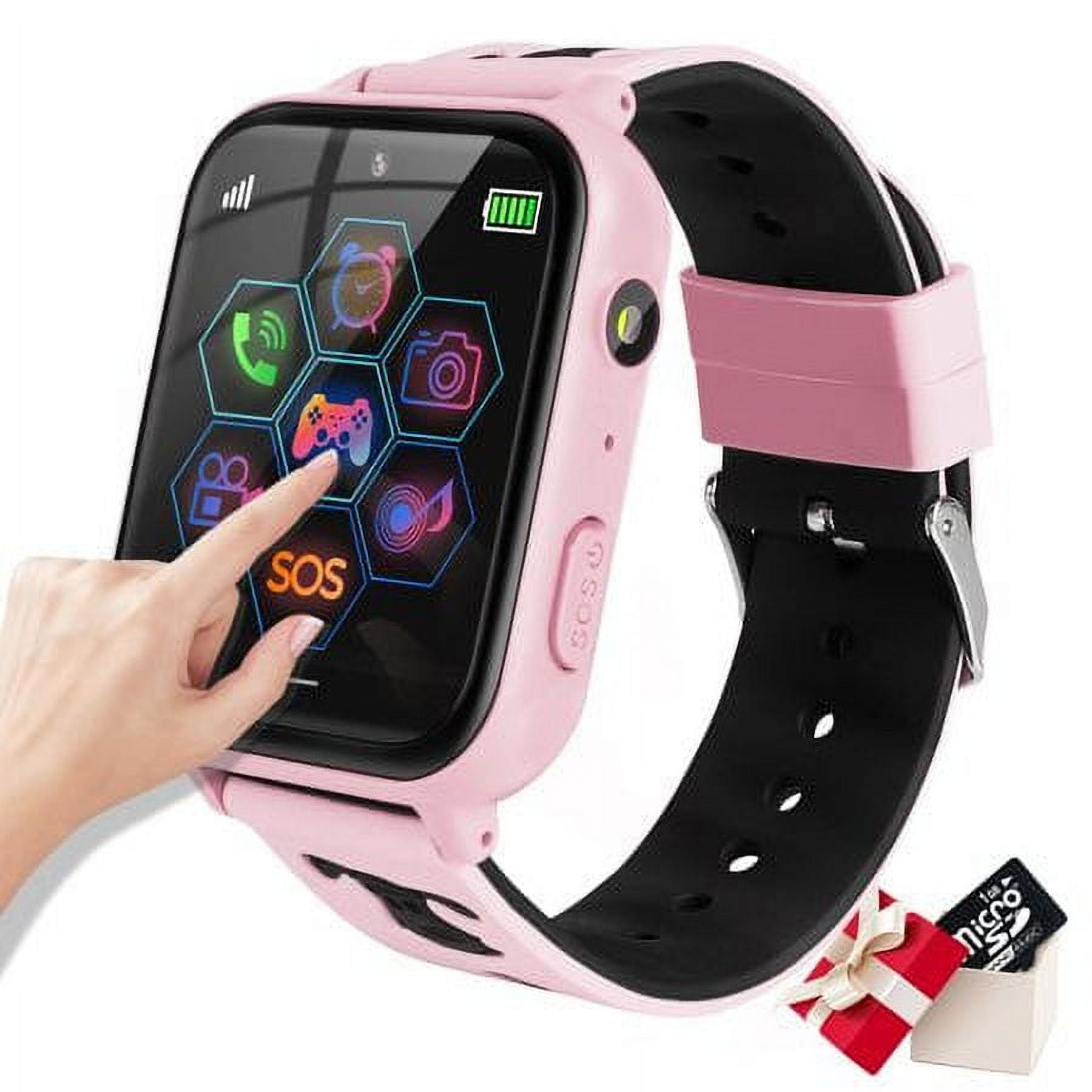 Kids Smart Watch with SOS Call, 10 Games Camera, 1GB SD Card