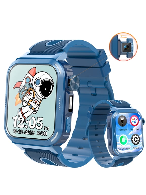 Kids Smart Watch with Classroom Mode, 1.83 HD Touch Screen Smartwatch for Kids, Learn Cards, Camera, Music Player, 14 Puzzle Games, 100 Sports Modes, IP68 Waterproof, Best Gift for Kids