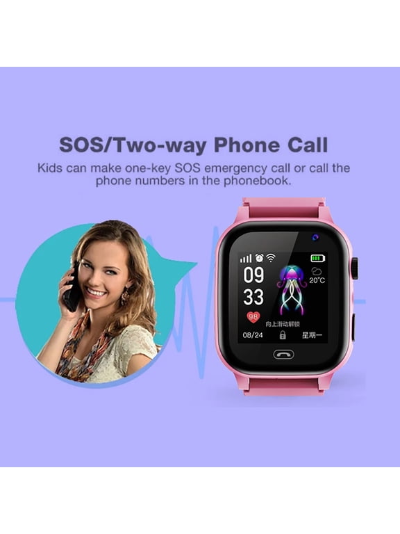 Kids Smart Watch with GPS Tracker - Water-Resistant Children's Watch with Camera, Music Player & Parent Controls - Birthday Gift for Boys Girls Ages 5-12 (2G Calling/School Mode)