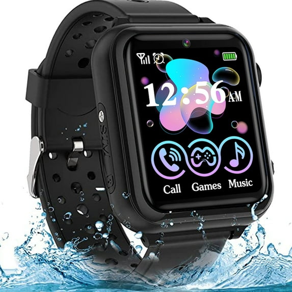 Kids Smart Watch Phone,Boys Girls Kids Smartwatch with Calling S0S Puzzle Games Music Camera Video Alarm Recorder for 3-12 Years Old Children Gifts (Black)