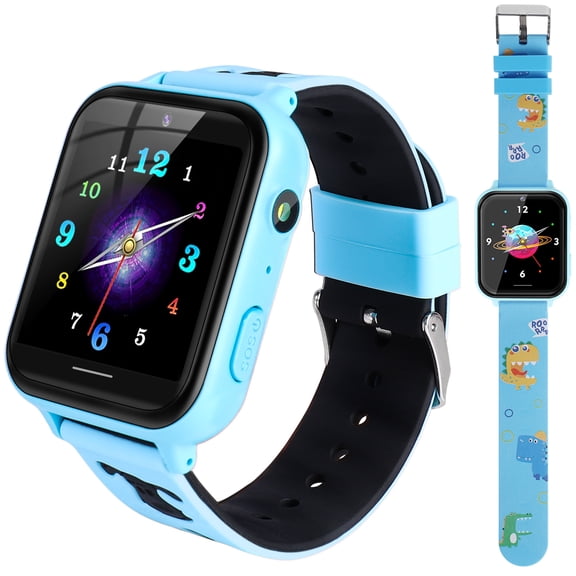 Kids Smart Watch Phone, Music Player Smartwatch with Games Cell Phone SOS Video Calculator Touch Screen (Build-in 1GB SD Card) Sport Wrist Watch for Kids Boys Girls Gifts ( with Replace Strap)