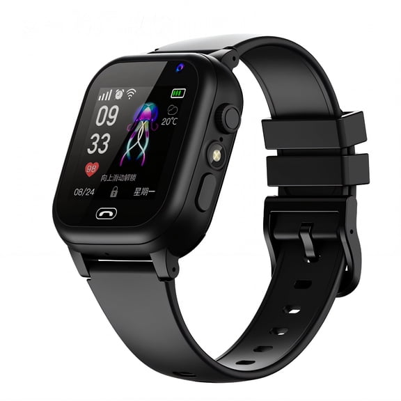 Kids Smart Watch with SOS Emergency Call, AGPS LBS Real-Time Tracker, Two-Way Voice Chat, Setracker App, 2G GPS Safety Watch for School and Outdoor, Black