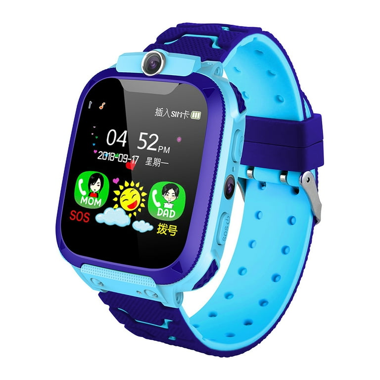 Kids Smart Watch with SIM Card Slot GPS Tracking and Voice Chat Blue Walmart