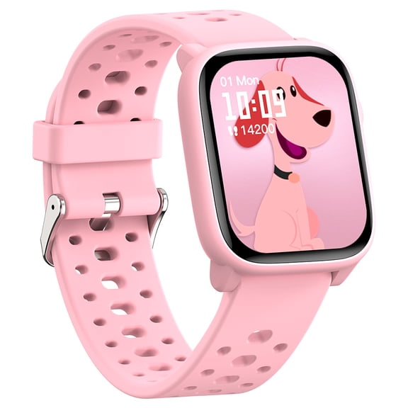 Kids Smart Watches Girls Gift Age 6-12 with 12 Puzzle Games, Heart Rate, Sleep Monitor, Pedometer, Flashlight, 1.83" Touchscreen IP68 Waterproof Kid Watch Brithday Gift for Girls