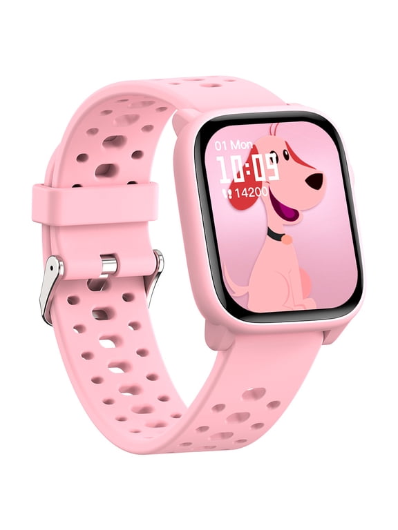 Kids Smart Watches Girls Gift Age 6-12 with 12 Puzzle Games, Heart Rate, Sleep Monitor, Pedometer, Flashlight, 1.83" Touchscreen IP68 Waterproof Kid Watch Brithday Gift for Girls