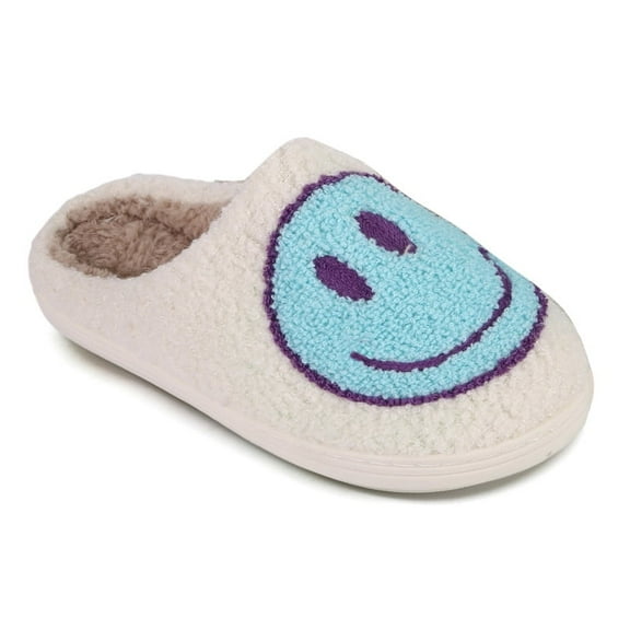 Kids Smile Face Slippers for Girls Boys, Cute Soft Plush Non-Slip Warm House Slippers Toddler Smile Slipper Indoor Outdoor