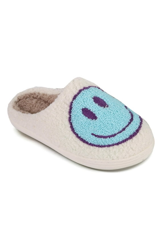 Kids Smile Face Slippers for Girls Boys, Cute Soft Plush Non-Slip Warm House Slippers Toddler Smile Slipper Indoor Outdoor