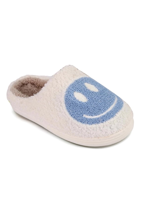 Kids Smile Face Slippers for Girls Boys, Cute Soft Plush Non-Slip Warm House Slippers Toddler Smile Slipper Indoor Outdoor