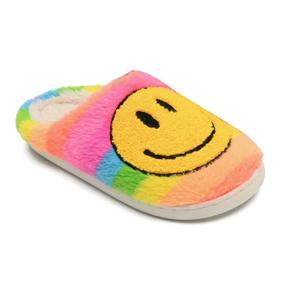 Kids Smile Face Slippers for Girls Boys, Cute Soft Plush Non-Slip Warm House Slippers Toddler Smile Slipper Indoor Outdoor