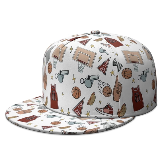 Kids Snapback Hat - Flat Brim Baseball Cap for Boys, Teens - Adjustable Sporty Design with Full Panel Print