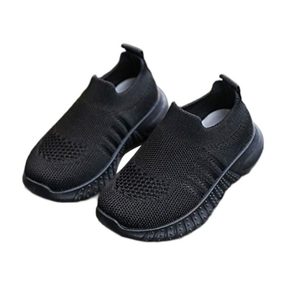 Kids Sneakers Boys Kids Baby Fall Knit Sneakers Lightweight Breathable on Casual Shoes Soft Walking Shoes Toddler Shoes Baby Sneakers Black 22