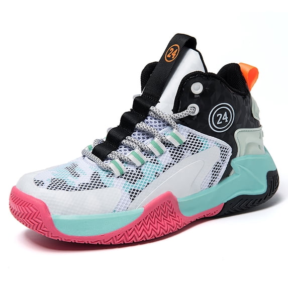 Kids Basketball Shose Breathable Mesh Non Slip Sport Sneakers for Boys Girls