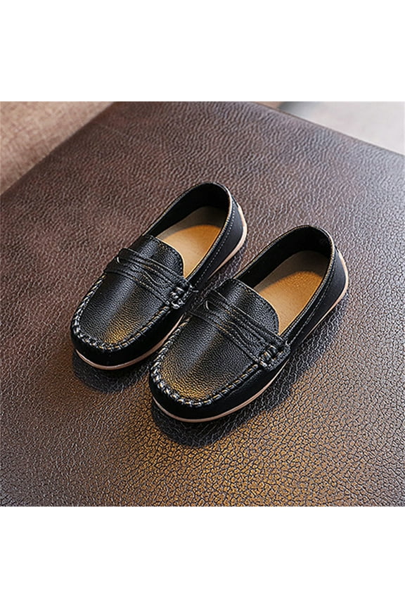 Kids Sneakers Children Spring Summer Solid Casual Shoes for Boys and Girls Flat Bottom Lightweight Soft Penny Loafers Kids Shoes Boys Black 3 Years-3.5 Years