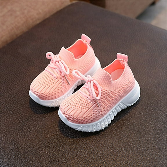 Kids Sneakers Mesh Breathable Soft Casual Shoes for Baby Boys and Girls Non First Toddler Shoes Girl Shoes Pink 18 Months-24 Months