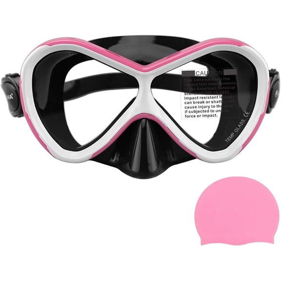 Kids Snorkel Gear Diving Mask Anti-Fog and Anti-Leak Swim Goggles Snorkeling Glasses Durable Tempered Glass Mask for Children 4 - 19 Age