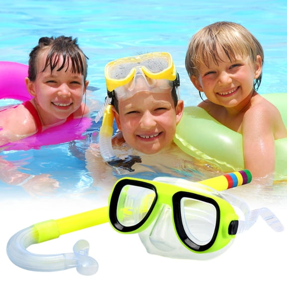 Kids Snorkel Set for Ages 6-14,Kids Snorkel Mask,Snorkel Mask,Snorkeling Gear for Kids,Kids Goggles Swim Goggles,Swimming Goggles Anti Fog No Leaking Kids(Yellow 14*6*3in)from ANMUYUM