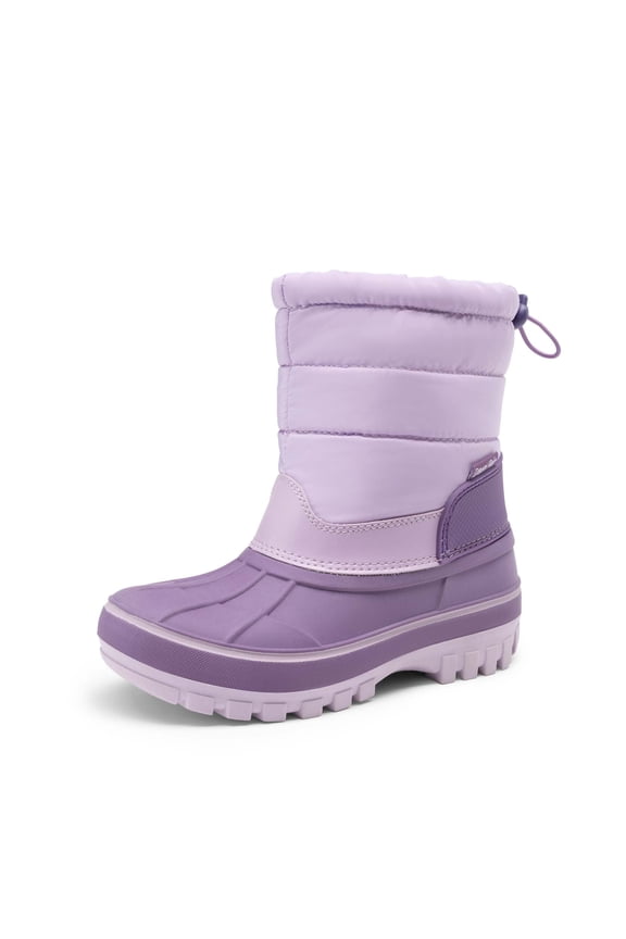 Boys Girls Mid Calf Snow Boots Water-Resistant Winter Boots Anti-Slip Outdoor Shoes for Toddler/Little/Big Kids