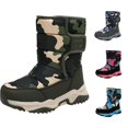 thumbnail image 1 of Kids Snow Boots for Boys Girls, Warm Lined Camo Boots, Non Thick Sole Winter Boots for Outdoor Cold Weather, 1 of 6